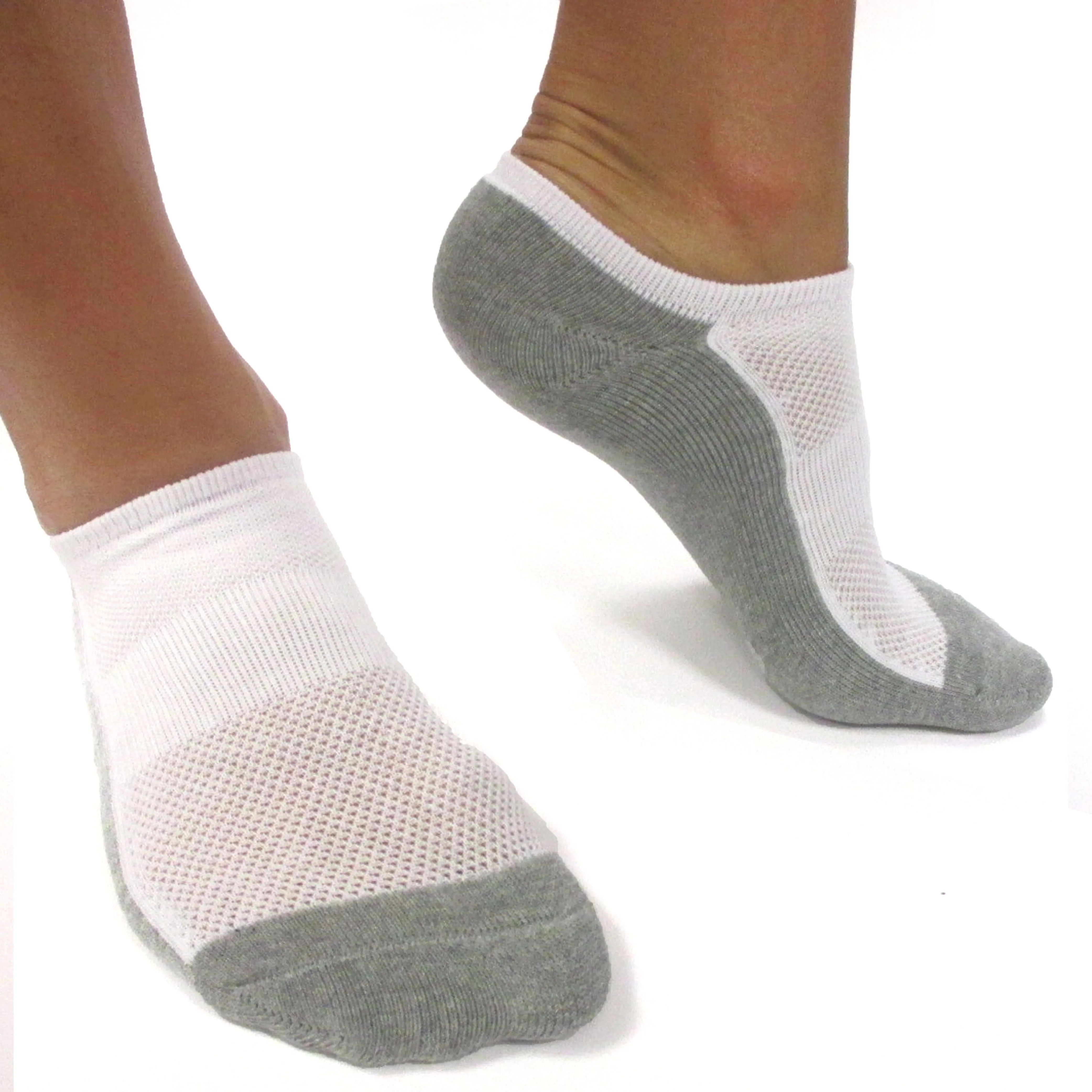 6 Pair Athletic Invisible Low Cut Socks Ankle Running Sport Men Women White 9-11