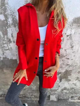 ADRIANA - CARDIGAN WITH BUTTONS & HOOD