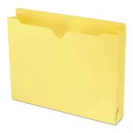 Colored File Jackets With Reinforced Double-ply Tab, Straight Tab, Letter Size, Yellow, 50/box