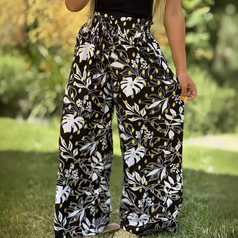 Dames Bedrukte Wijde Broek