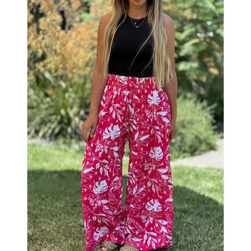 Dames Bedrukte Wijde Broek