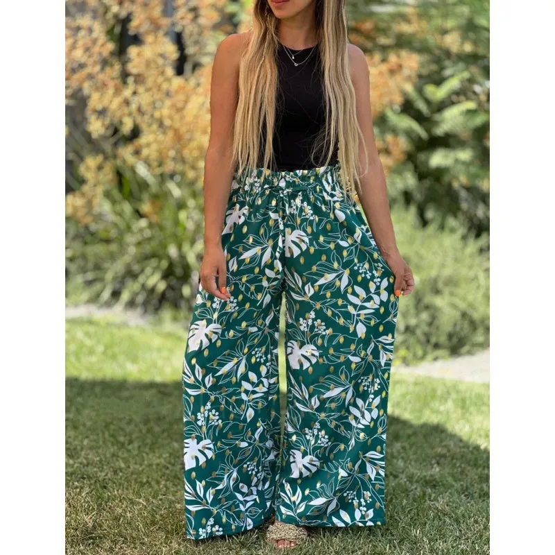 Dames Bedrukte Wijde Broek