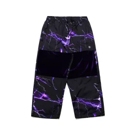 DSXBR 2ND VELVET WIDE BOX PANTS PURPLE THUNDER BLACK