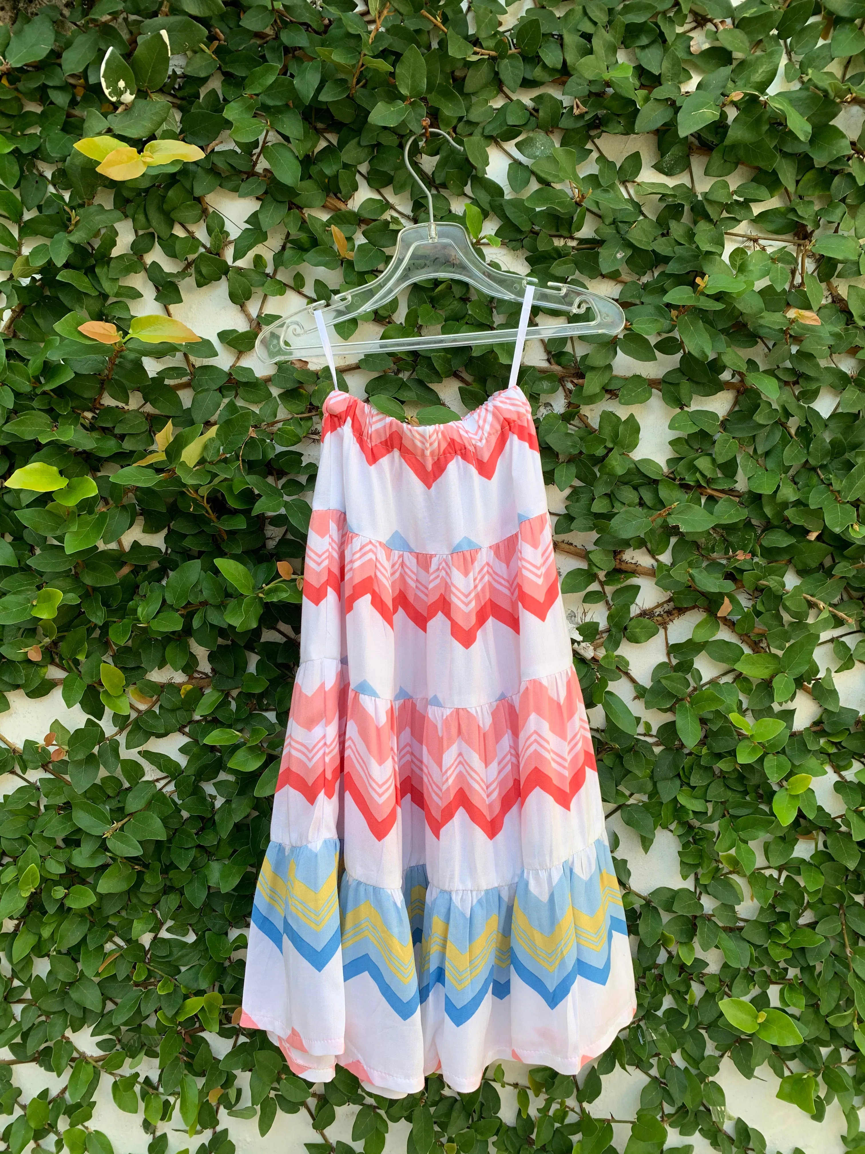 Festival Skirt in Colorful Chevron