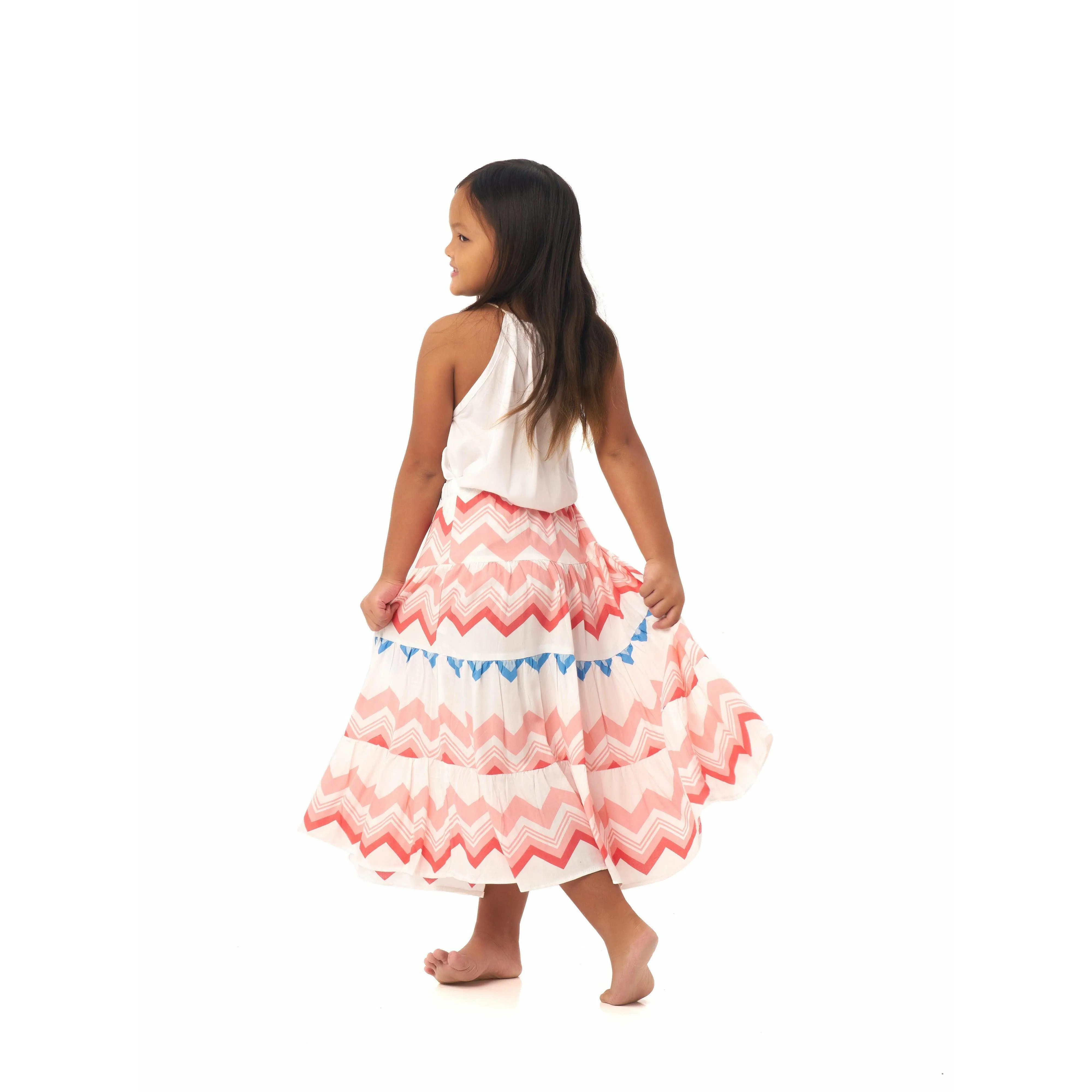 Festival Skirt in Colorful Chevron