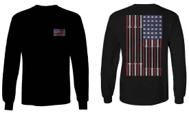 Fitness Bars America American Flags Gym Tough Workout mens Long sleeve t shirt