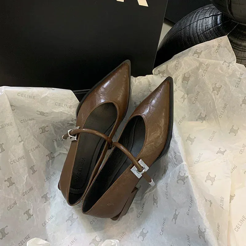 Hnzxzm Spring Autumn Pointed Toe Women Pumps Fashion Shallow Low Heel Shoes Ladies Street Style Mary Jane Shoes