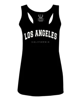 Los Angeles California Cali LA Retro Fonts  women's Tank Top sleeveless Racerback