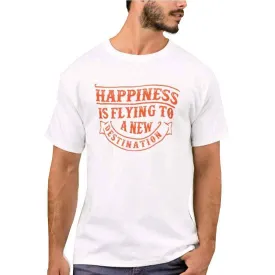 Nutcase Designer Round Neck Men's T-Shirt Wrinkle-Free Poly Cotton Tees - Happiness is Flying